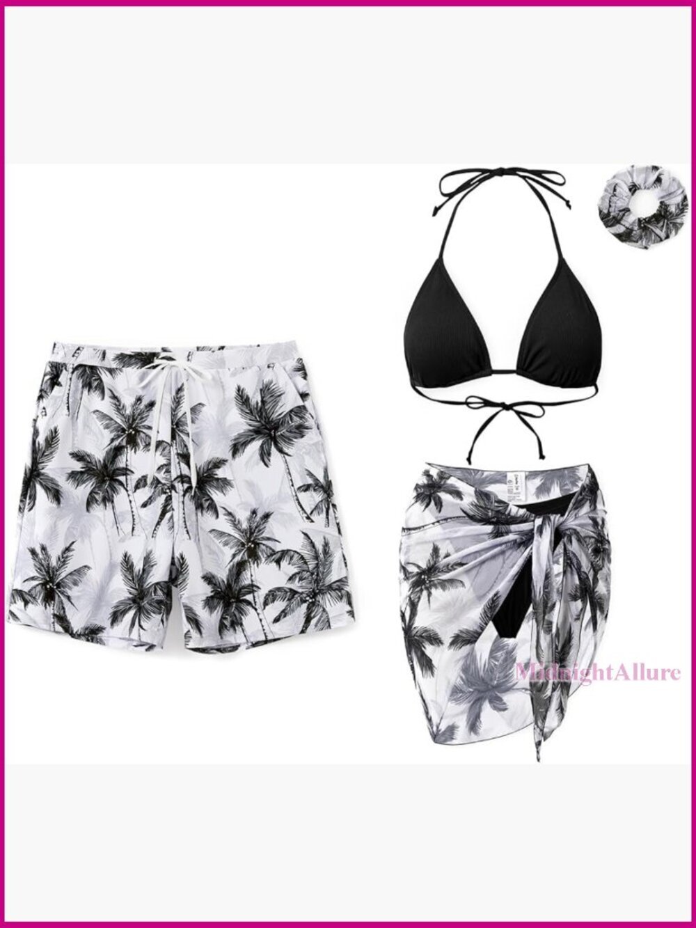 Couples Matching Swimsuits Spaghetti Strap Bikini Set Swim Trunks Hawaiian